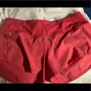 pink lululemon speed up shorts 2.5”
